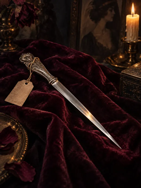Letter Opener: A sharp silver letter opener